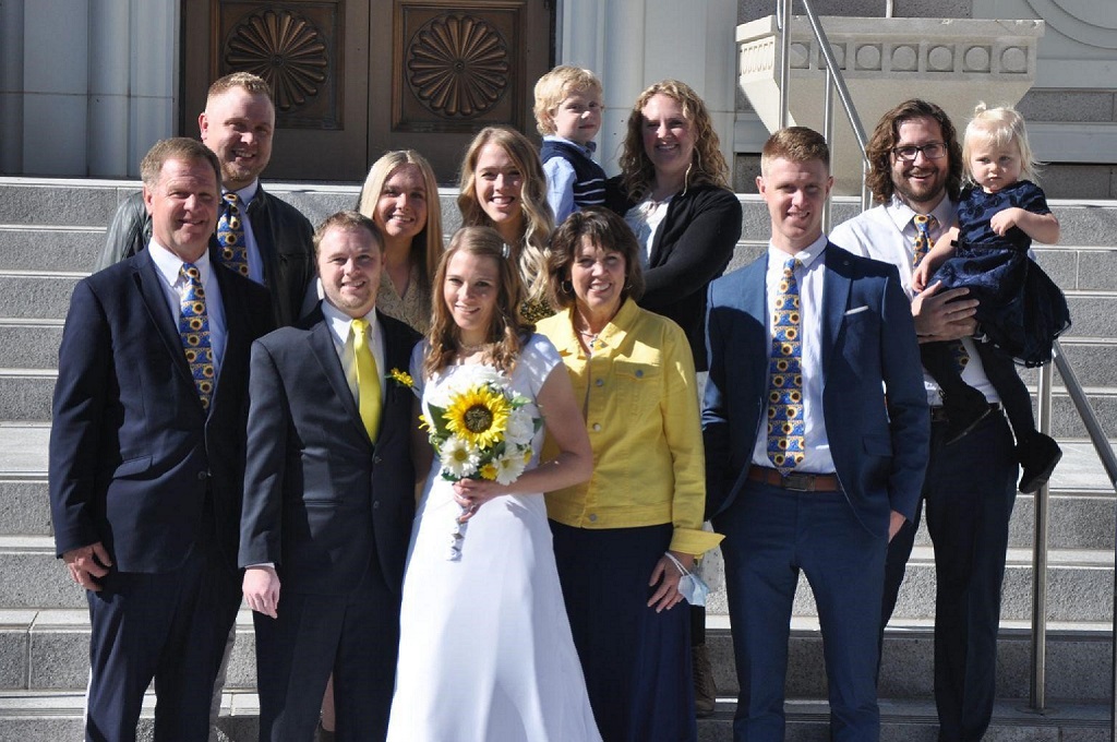 Brad, Sarah, and his family