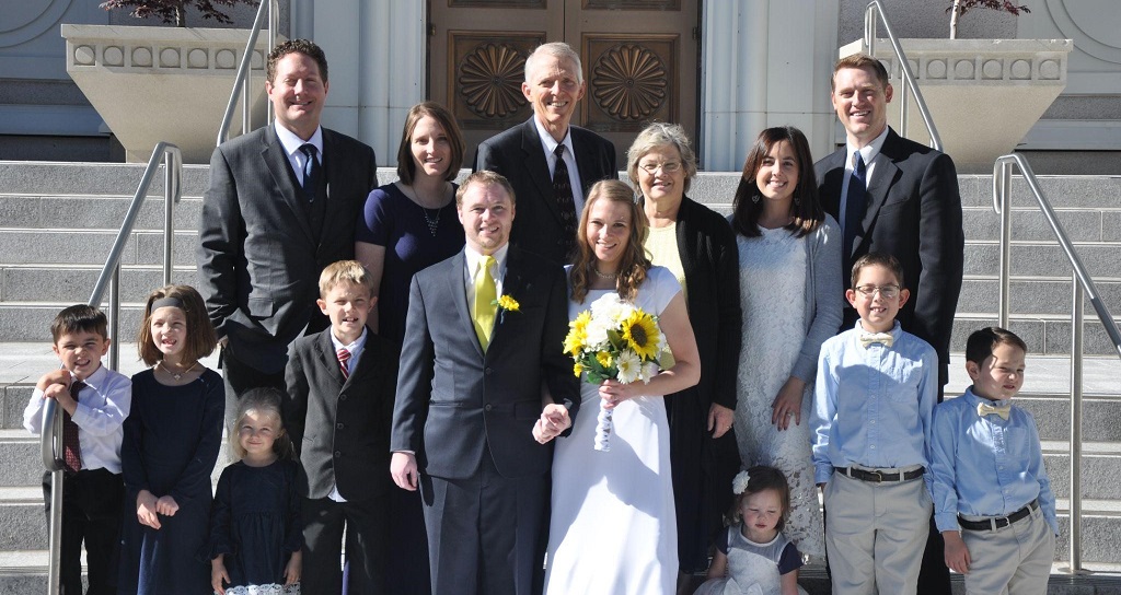Brad, Sarah, and her family