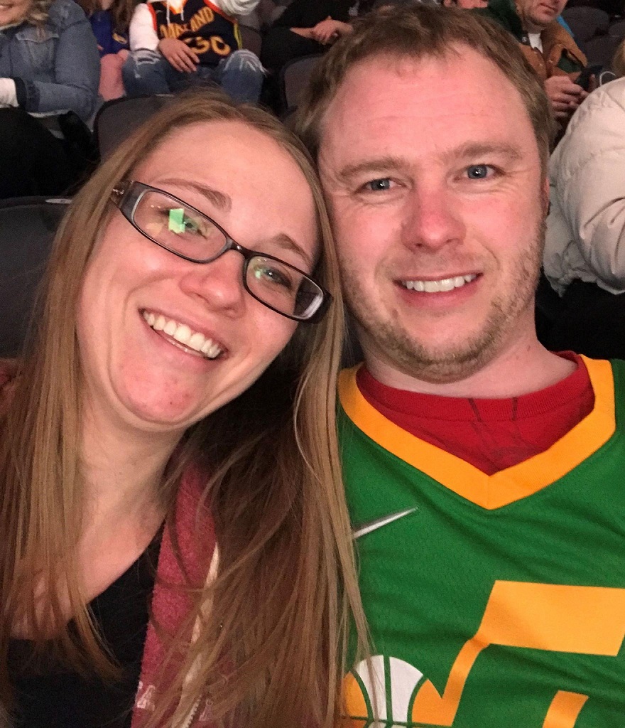 Brad and Sarah at Jazz game