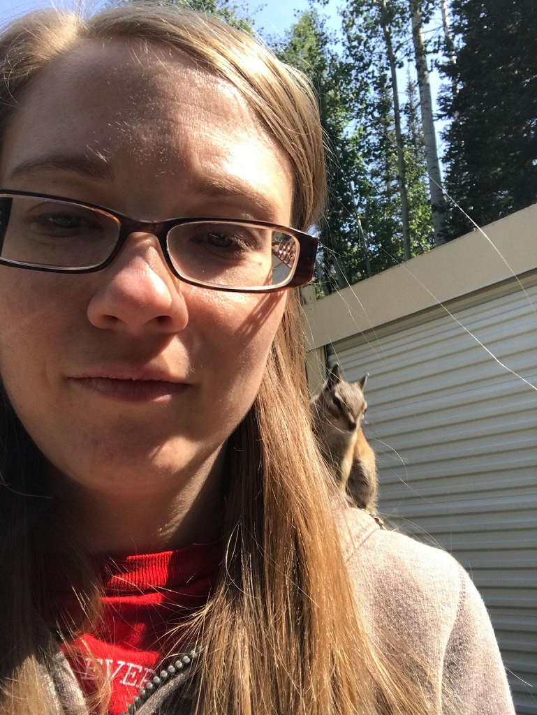 Sarah and chipmunk